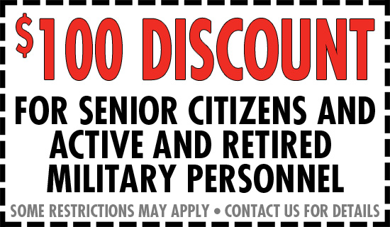 Discount for Senior Citizens and Active and Retired Military Personnel